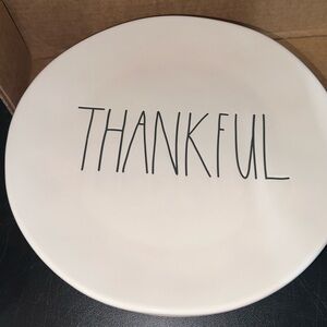 Set of 4 Rae Dunn Cream 'Thankful' Dinner Plates